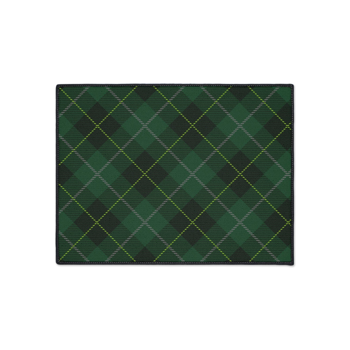 Green Tartan Non-Slip Rug