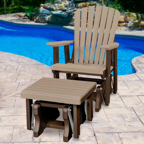 Premier Patio Fan Back Glider and Ottoman Glider