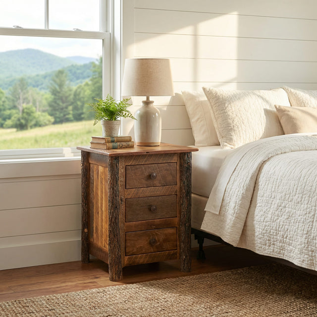 Roanoke Tobacco Three Drawer Nightstand