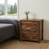 Roanoke Tobacco XL Three Drawer Nightstand