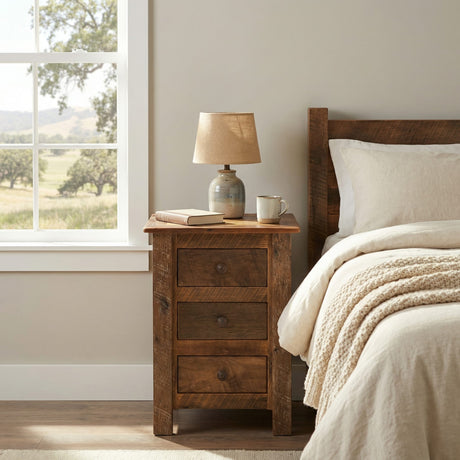 Barnwood 3 Drawer Nightstand