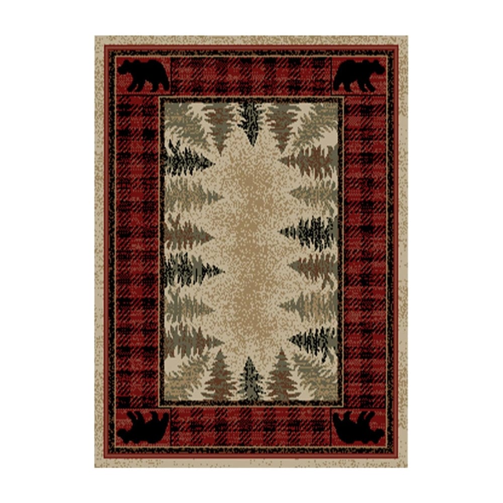 Large Corner Rug Bear Corner Area Rug | Cabin Place – The Cabin Place