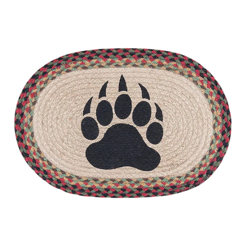 Bear Paw Prints Oval Placemat