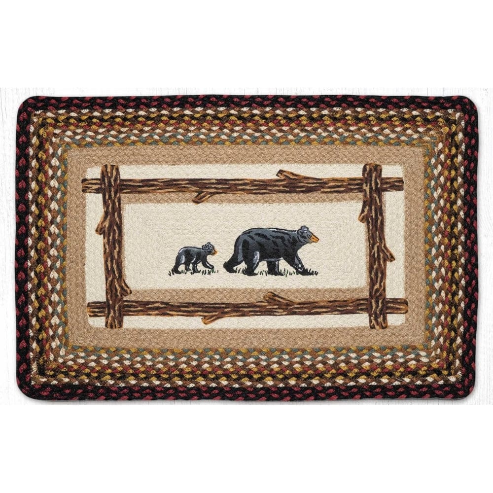 Burgundy Mama Bear Oblong Patch Rug – The Cabin Place