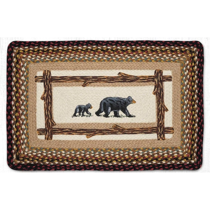 Burgundy Mama Bear Oblong Patch Rug – The Cabin Place