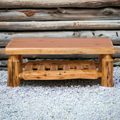 Cedar Log Coffee Table