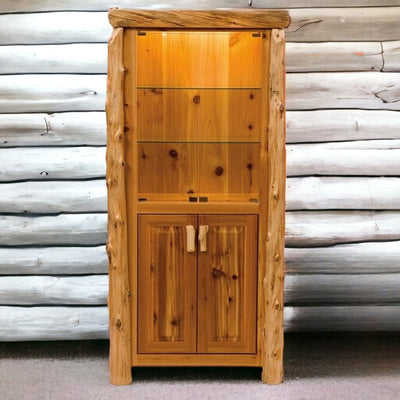 Cedar Log Display Cabinet