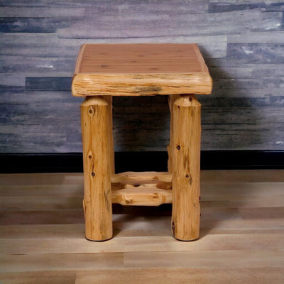 Cedar Log Traditional Nightstand