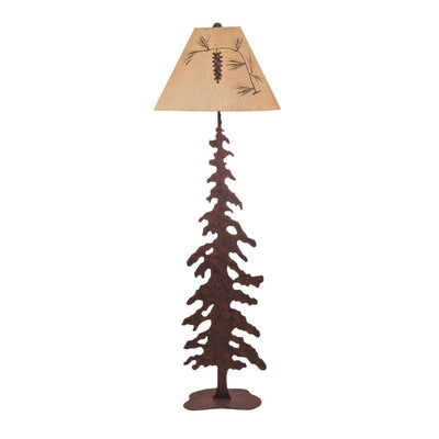 Charred Pine Tree Floor Lamp