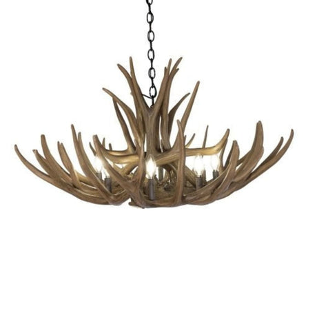 Mule Deer 12 Pewter Antler Chandelier