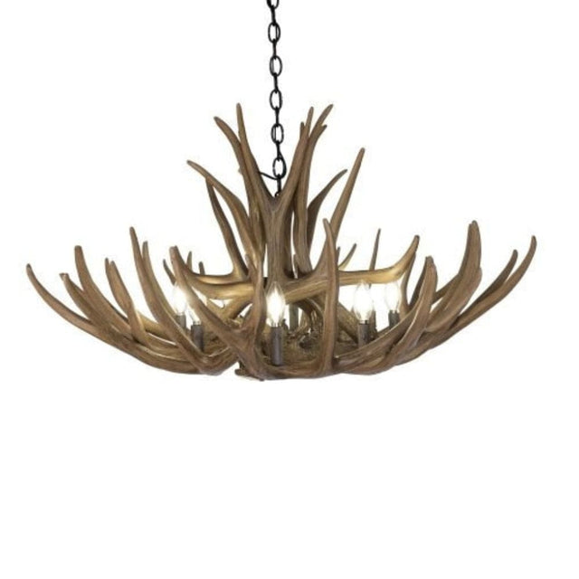 Mule Deer 12 Pewter Antler Chandelier