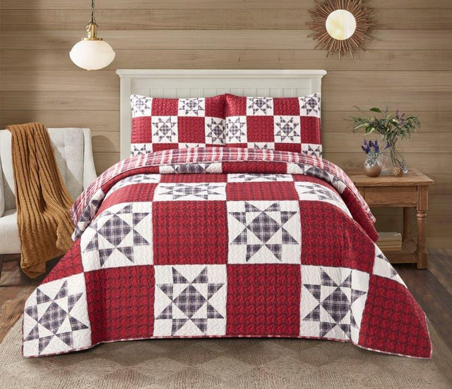 Hillside Red Quilt Set