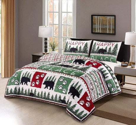 My Happy Place Bear Quilt Set