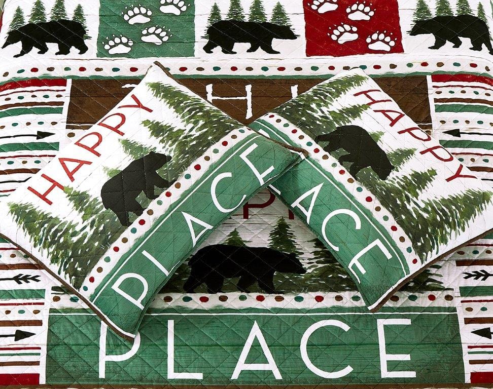 My Happy Place Bear Quilt Set