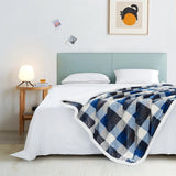 Cabin Blues Plaid Sherpa Throw