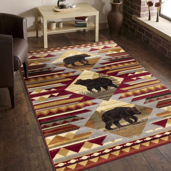 Aazon.co: Srocvi Bear Area Rug Rustic Cabin or Lodge Theed Rug with Aazon.co: Srocvi Bear Area Rug Rustic Cabin or Lodge Theed Rug with