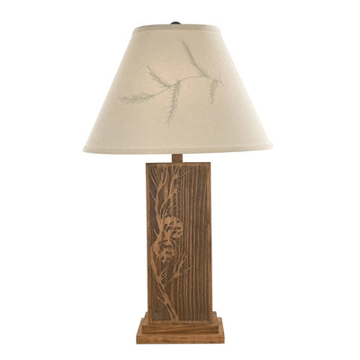 Etched Pine Branch Table Lamp