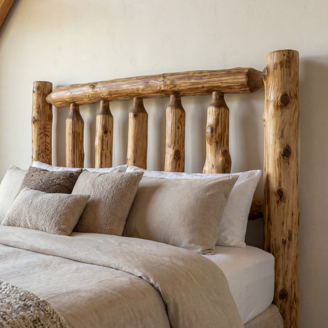 Traditional Cedar Log Headboard