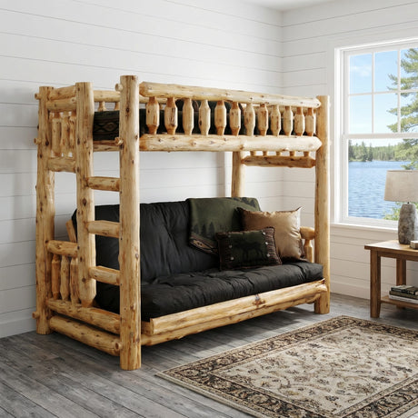 Cedar Log Single/Futon Log Bunk