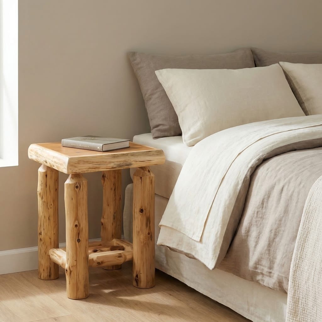 Cedar Log Traditional Nightstand