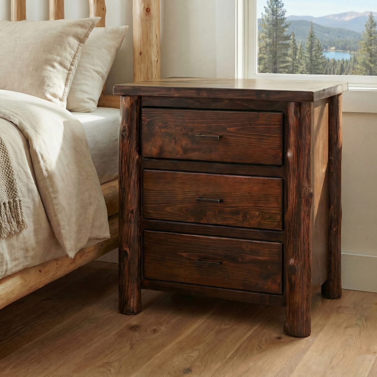 Cedar Creek XL 3 Drawer Nightstand
