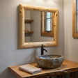 Cedar Log Mitered Mirror Frame