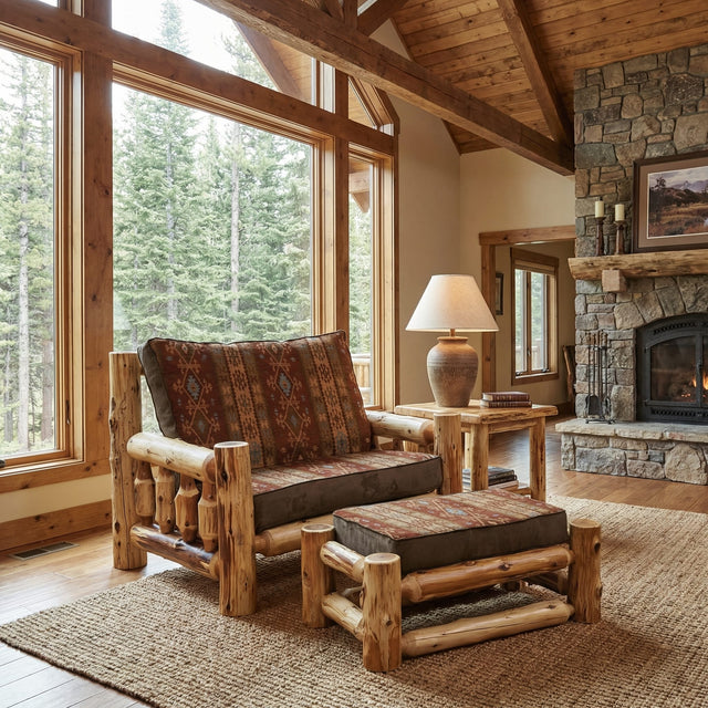 Cedar Log Frame Chair-and-a-half