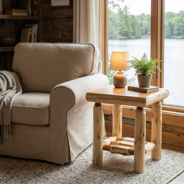 Cedar Log Open End Table