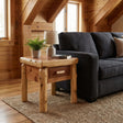 Cedar Log One Drawer End Table