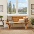Cedar Log Bench With Back And Arms