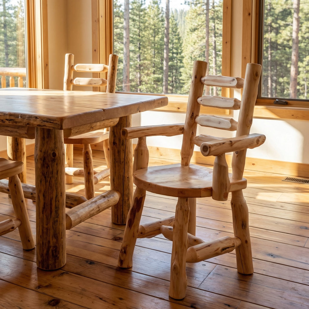 Ladder-back Log Arm Chair