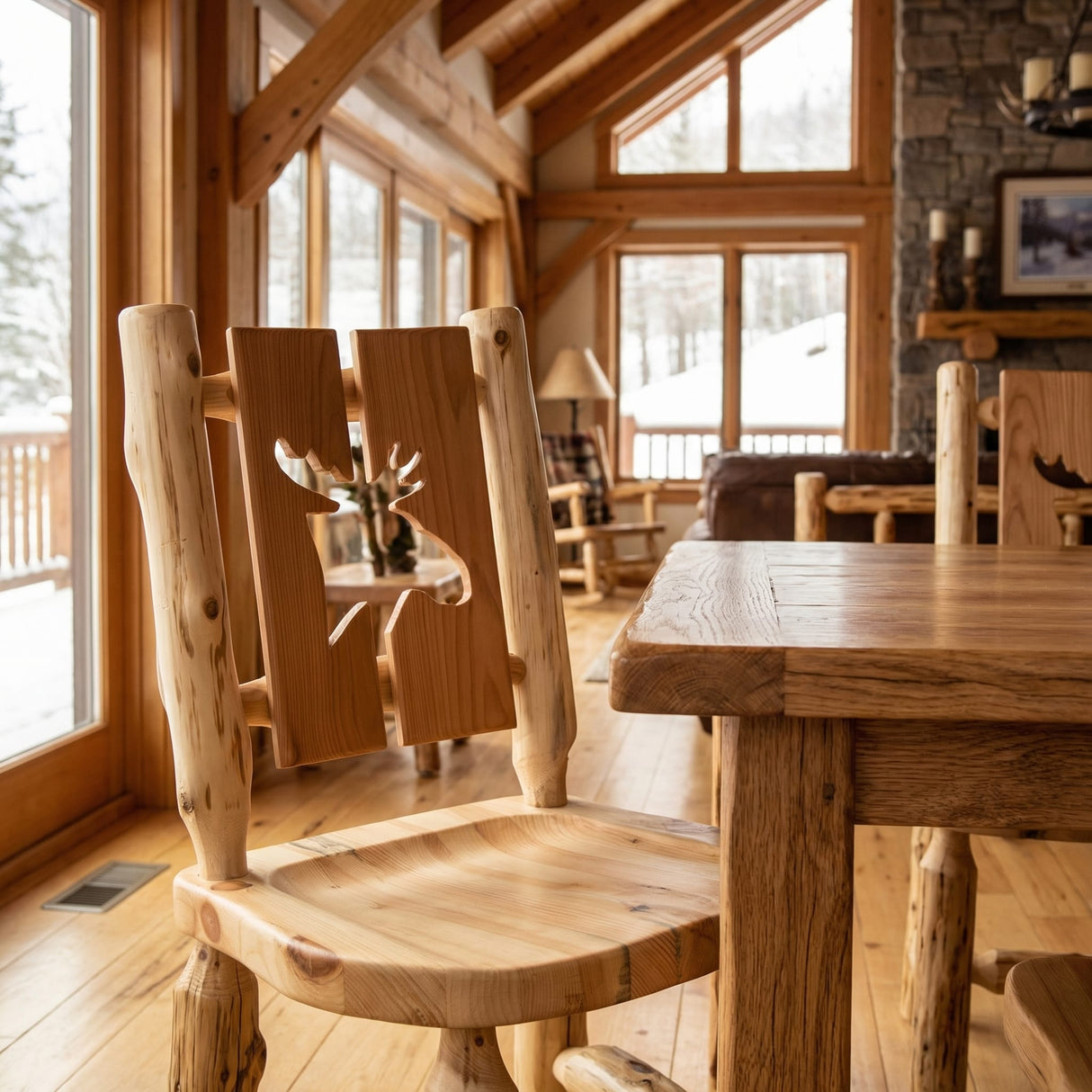 Log Cutout Chair with Options