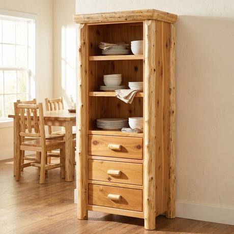 Cedar Log Open Pantry