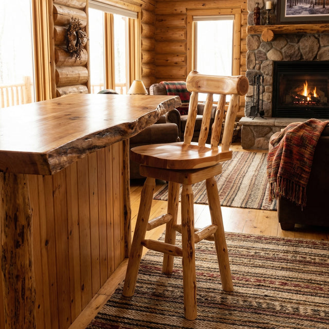 Log Stools with Back