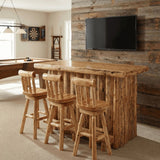 Cedar Log Bar With Sink Cabinet