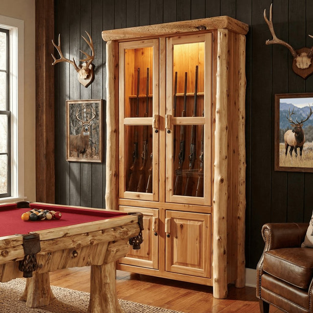 Cedar Log Gun Cabinet