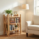Cedar Log Open Bookshelf