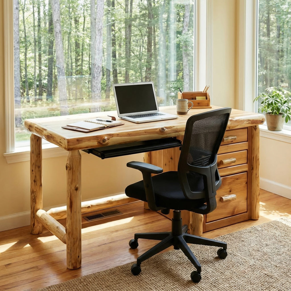 Cedar Log File Desk