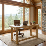 Cedar Log Open Writing Desk