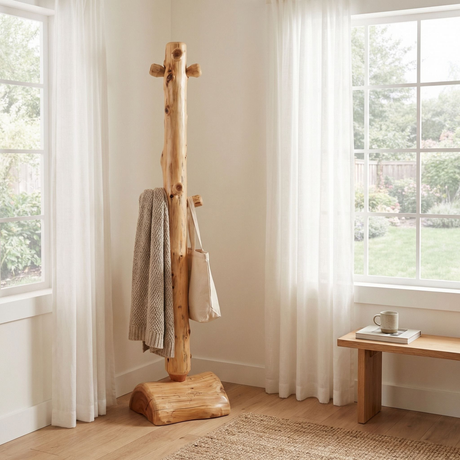 Cedar Floor Coat Tree With Pegs