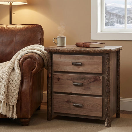 Hickory 3 Drawer Chest