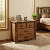 Hickory 4 Drawer LOW-BOY Chest