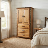 Hickory 3 Drawer Armoire