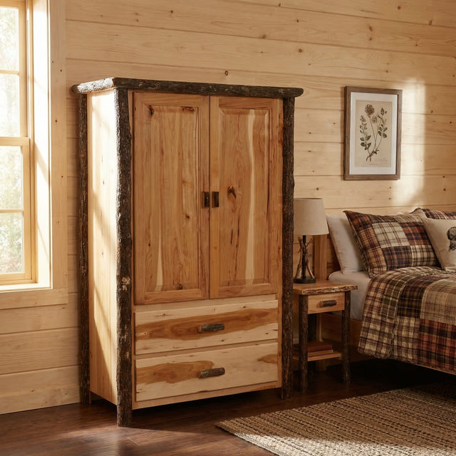Hickory 2 Drawer Wardrobe