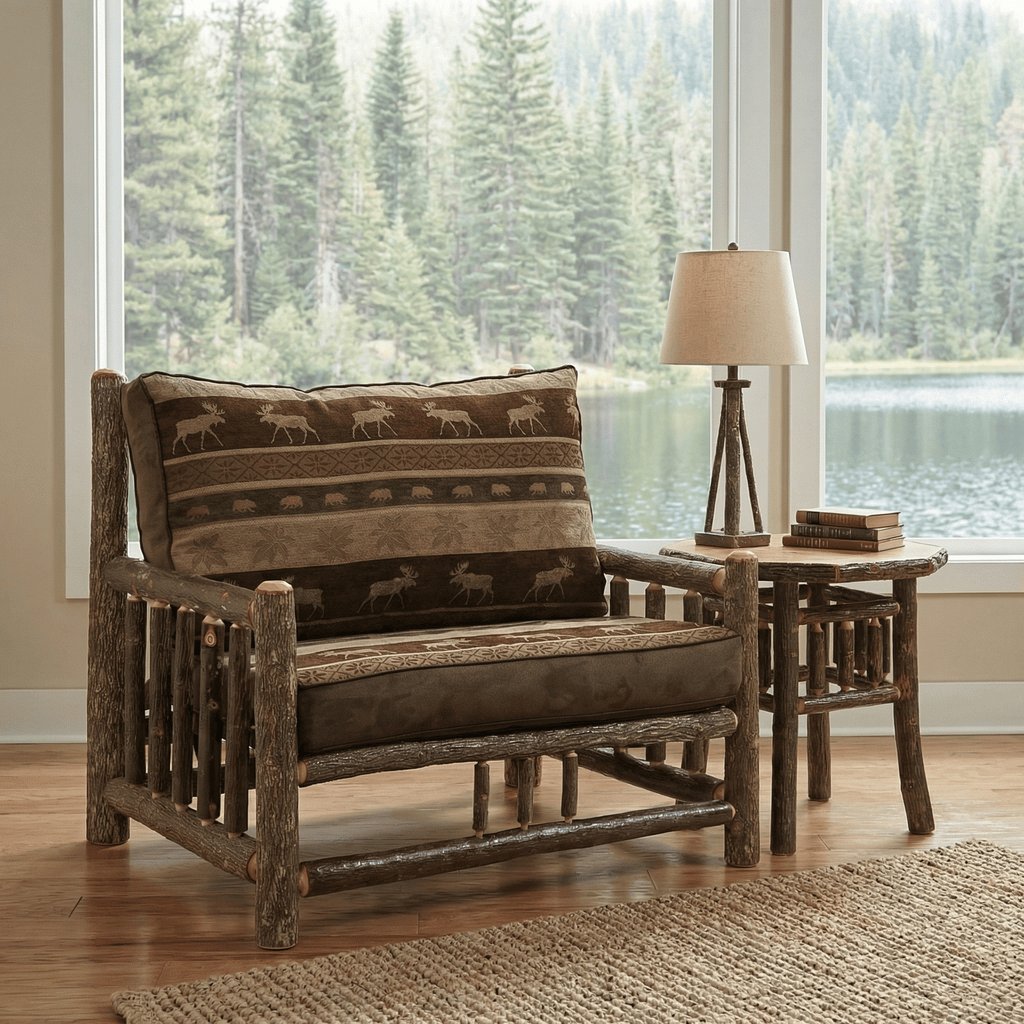 Hickory Log Frame Chair-and-a-half