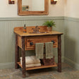 Hickory Log Open Vanity With Top
