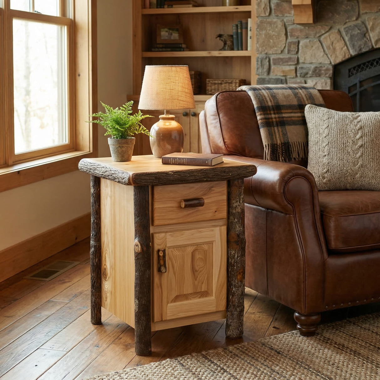 Hickory Enclosed End Table