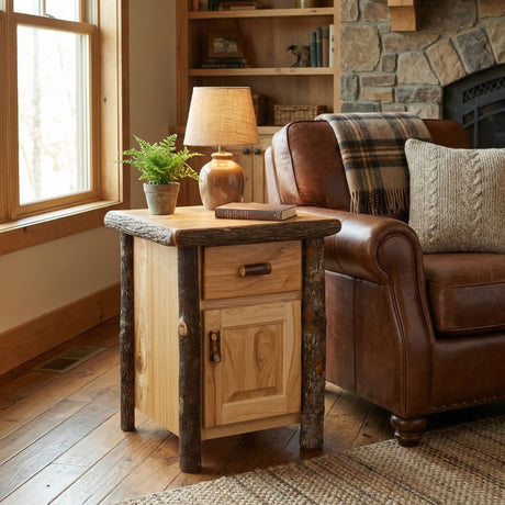 Hickory Enclosed End Table