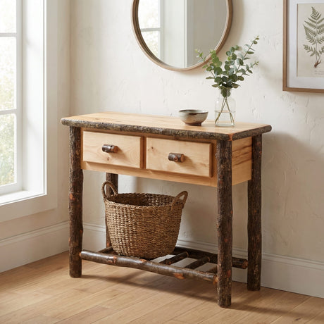 Hickory 2 Drawer Sofa Table