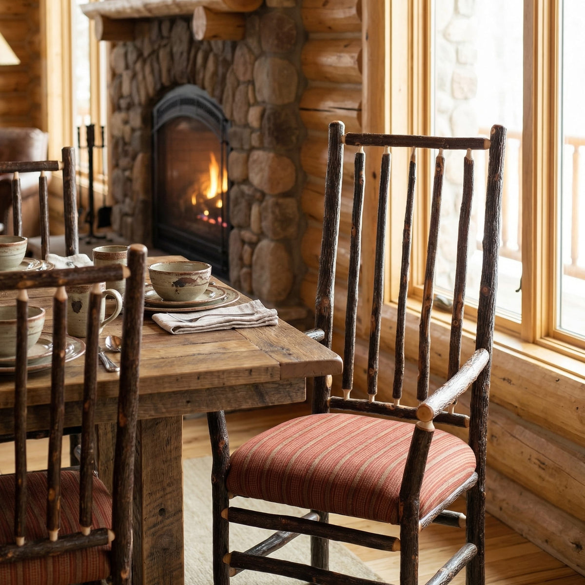 Hickory High Back Spoke Back Side Chair